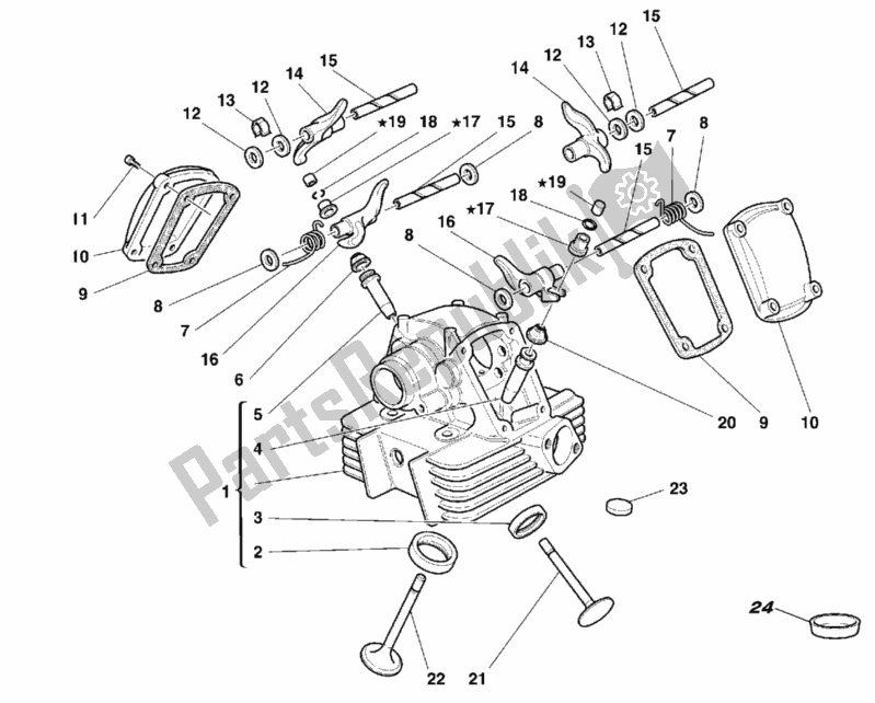 Alle onderdelen voor de Verticale Cilinderkop van de Ducati Supersport 750 SS 1999
